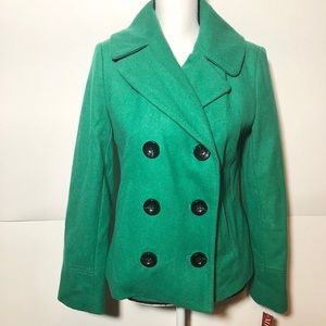 Merona Short Pea Coat Green